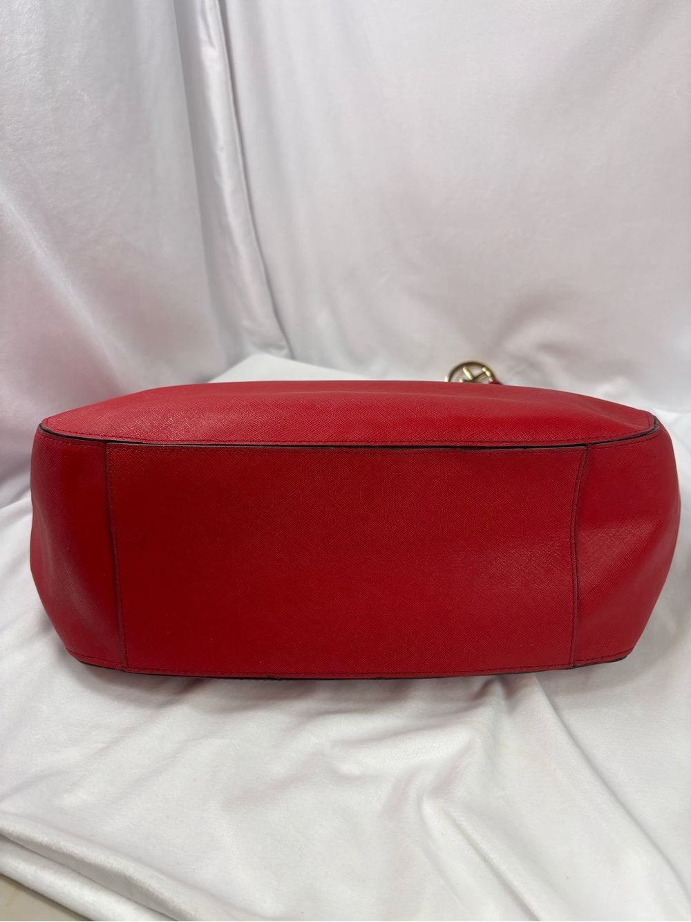 Michael Kors Large Jet Set Chain Tote Bag Red Saffiano Leather Gold Hardware - Picture 9 of 13